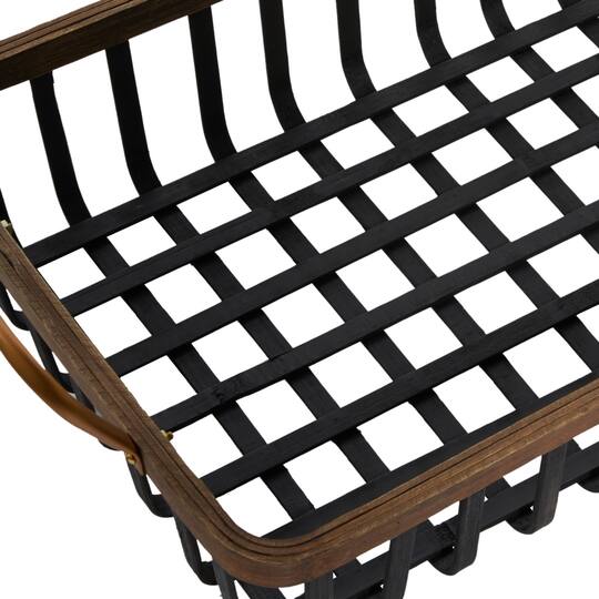 Black Wood Boho Style Tray Set